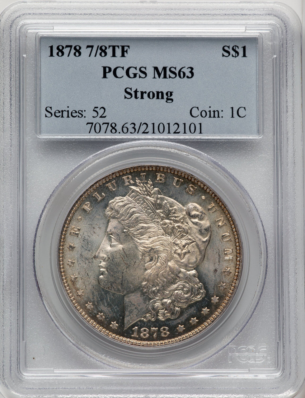 1878 7/8TF STRONG Morgan Dollar PCGS MS63 (773197107)