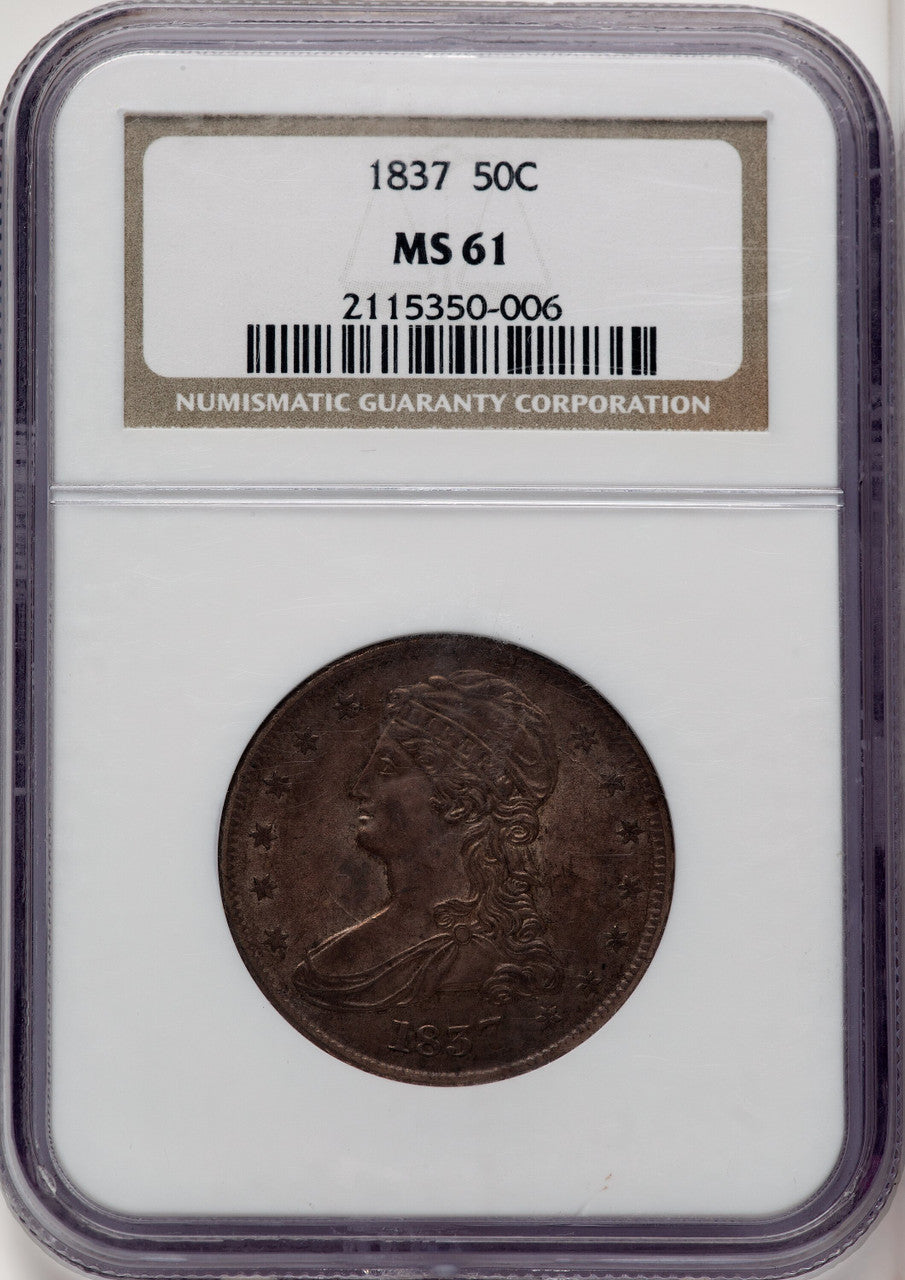 1837 50C Reeded Edge Reeded Edge Half Dollar NGC MS61