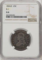 1824/2 25C B-1 Bust Quarter NGC G6