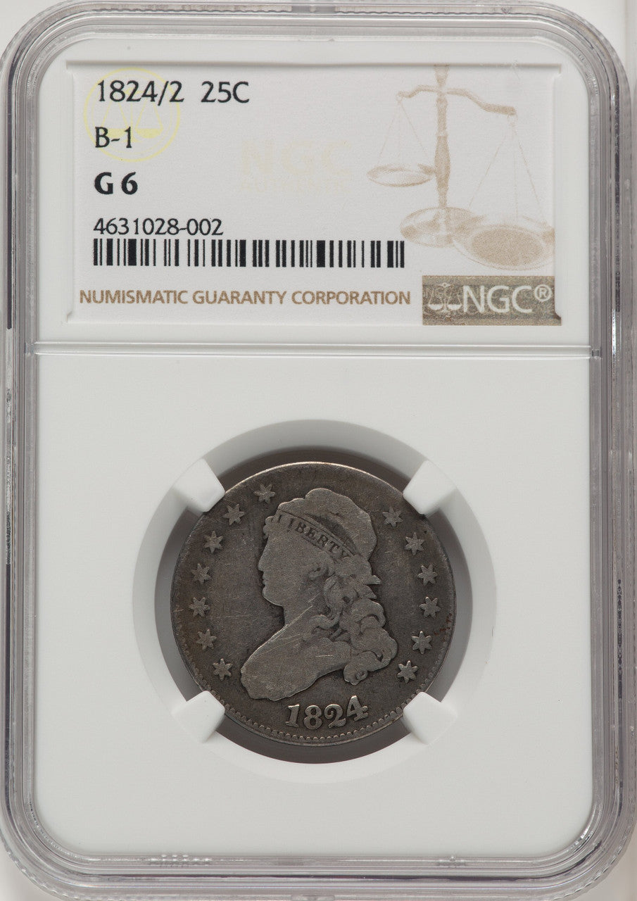 1824/2 25C B-1 Bust Quarter NGC G6