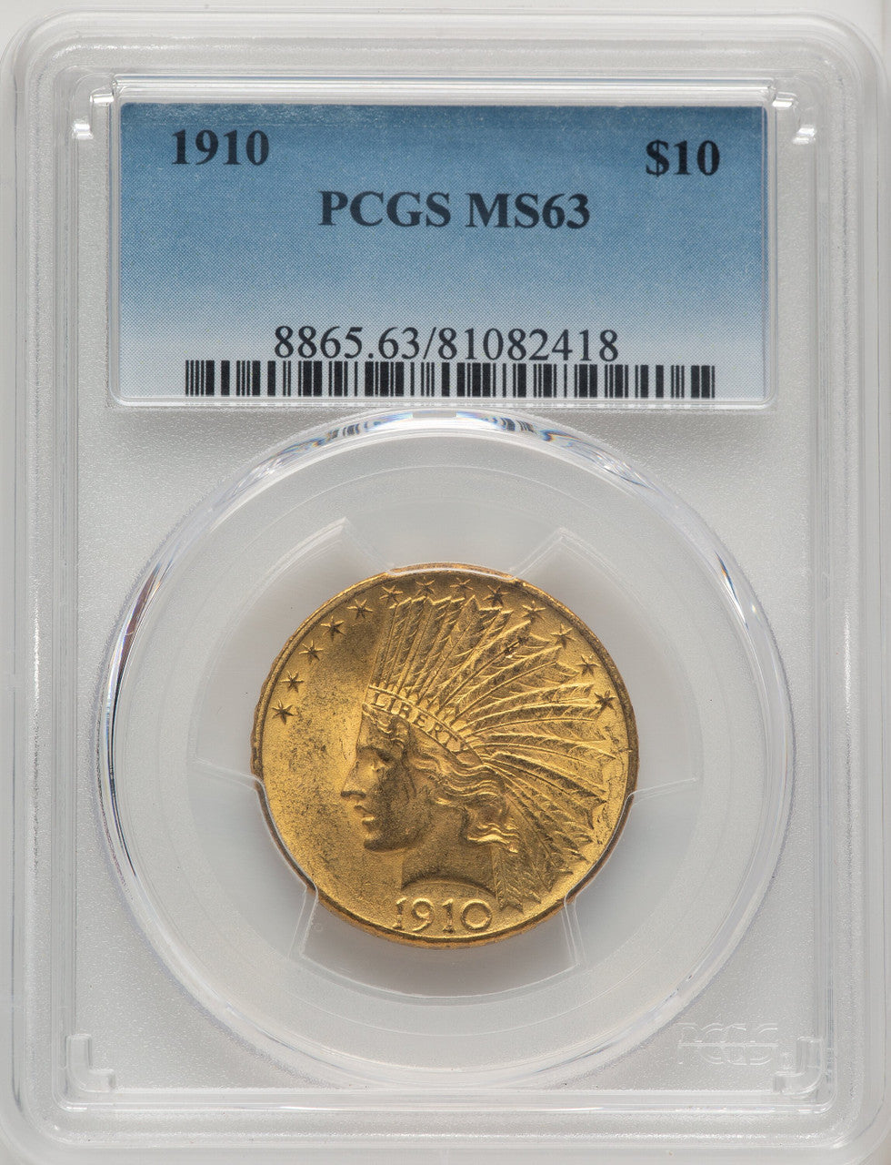 1910 $10 Indian Eagle PCGS MS63 (506895016)