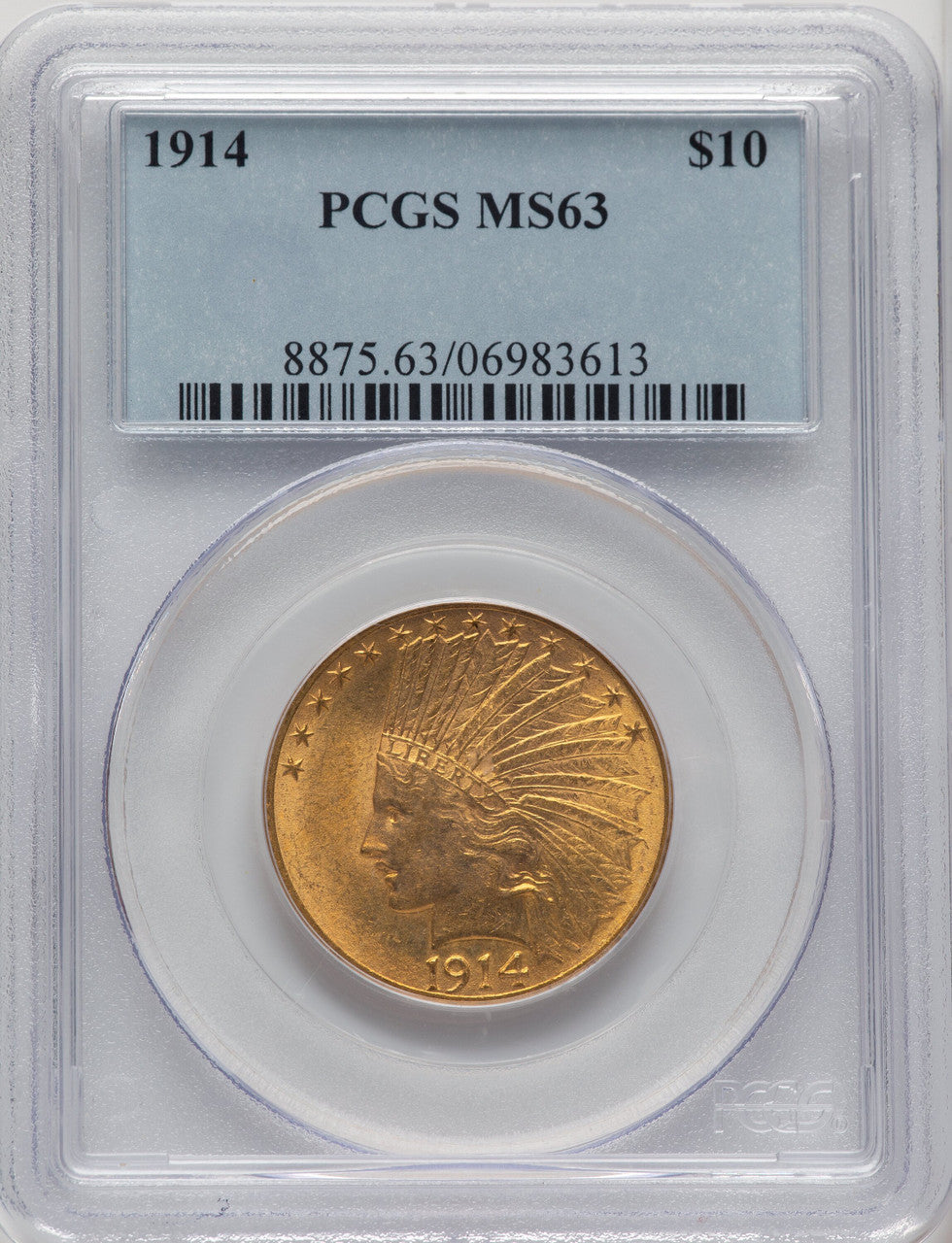 1914 $10 Indian Eagle PCGS MS63 (506895015)