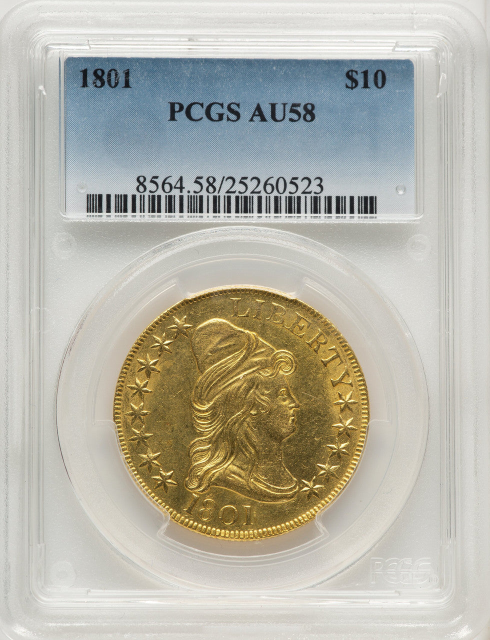 1801 $10 Early Eagle PCGS AU58