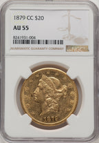 1879-CC $20 Liberty Double Eagle NGC AU55 (771813005)