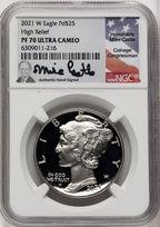2021-W Palladium Eagle 1 oz Mike Castle NGC PF70