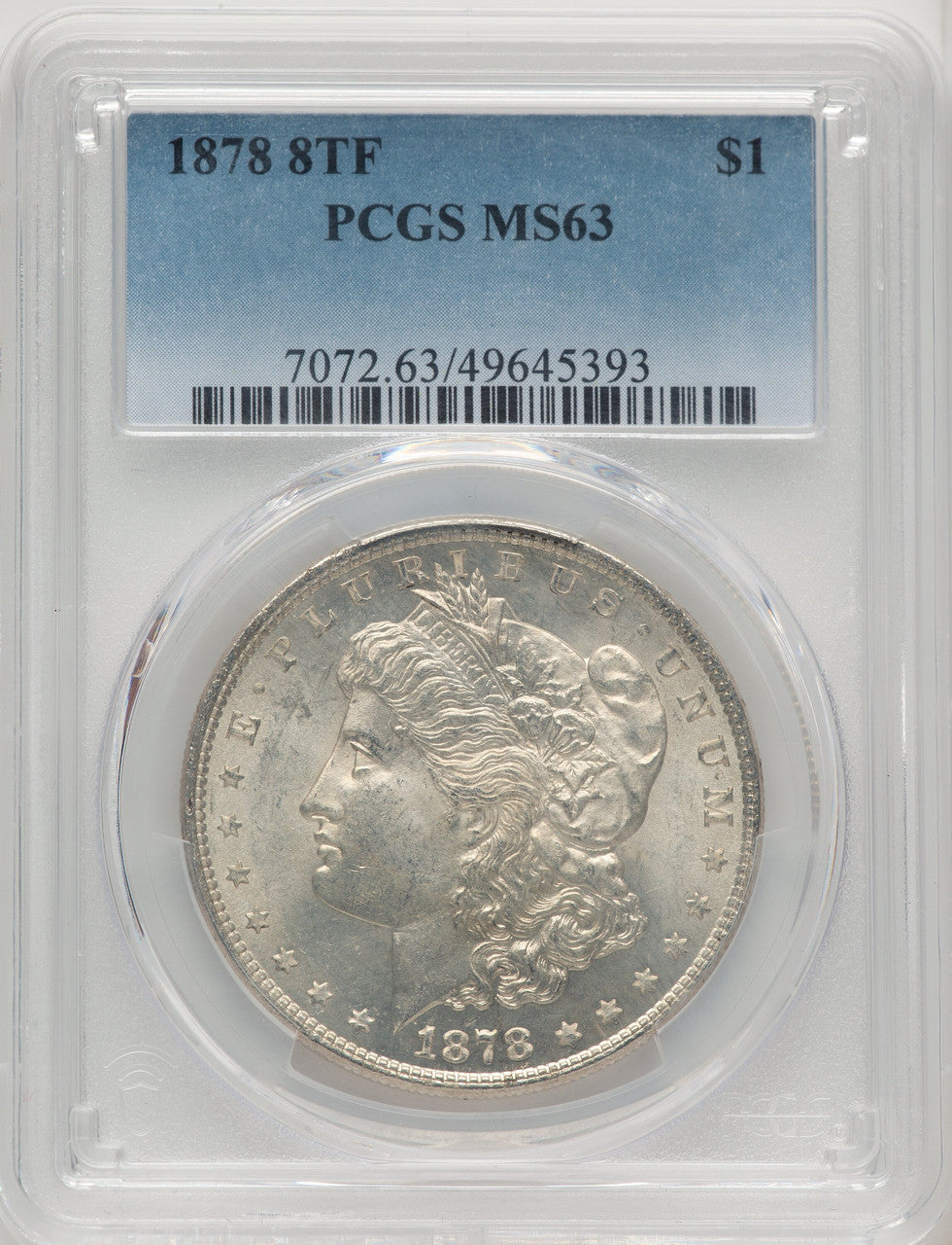 1878 8TF Morgan Dollar PCGS MS63 (773160001)