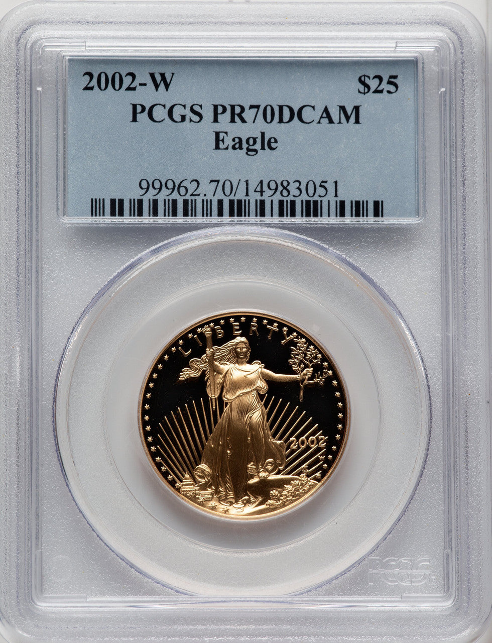 2002-W $25 Half-Ounce Gold Eagle PCGS PR70 (773479003)
