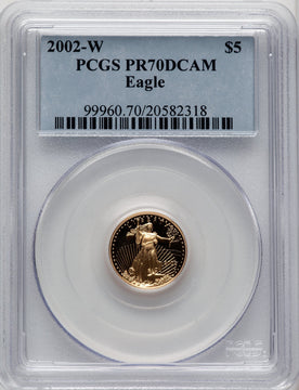Gold American Eagle Blue Gradient NGC PF70