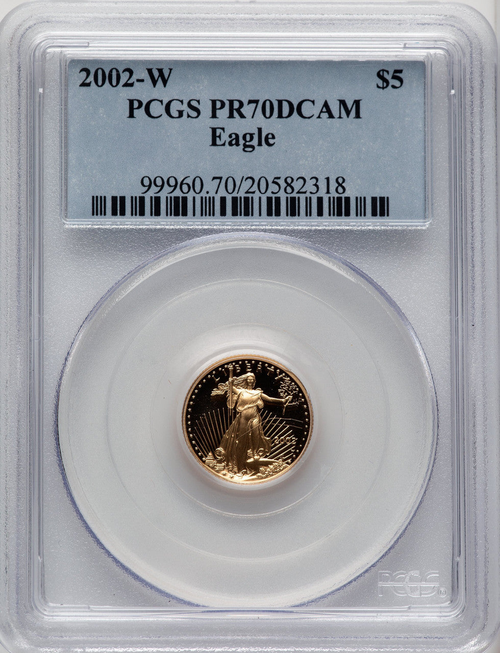 Gold American Eagle Blue Gradient NGC PF70