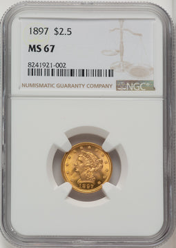 1897 $2.50 Liberty Quarter Eagle NGC MS67
