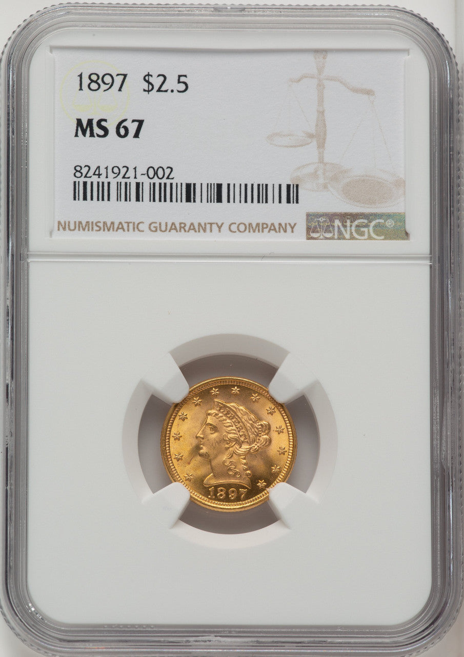 1897 $2.50 Liberty Quarter Eagle NGC MS67