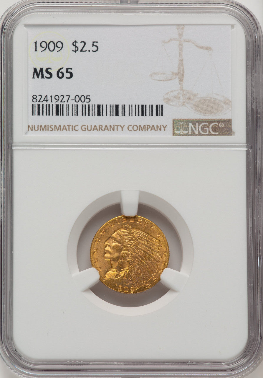 1909 $2.50 Indian Quarter Eagle NGC MS65 (506634005)