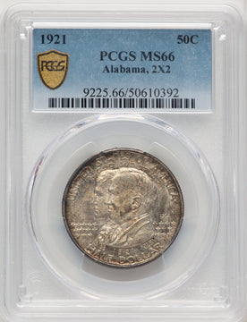 1921 50C Alabama 2X2 Commemorative Silver PCGS MS66 (772471027)