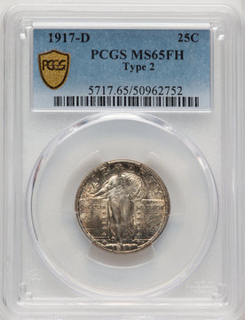 1917-D Type Two FH Standing Liberty Quarter PCGS MS65 (772992007)