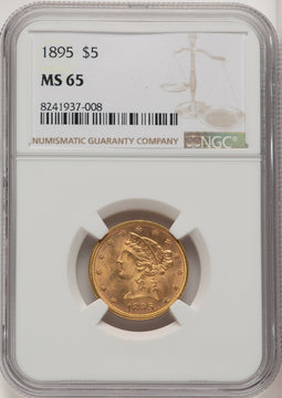 1895 $5 Liberty Half Eagle NGC MS65