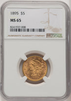 1895 $5 Liberty Half Eagle NGC MS65