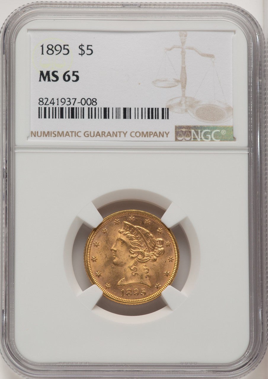 1895 $5 Liberty Half Eagle NGC MS65