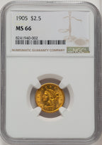 1905 $2.50 Liberty Quarter Eagle NGC MS66 (772180003)