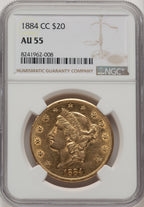 1884-CC $20 Liberty Double Eagle NGC AU55 (771925028)