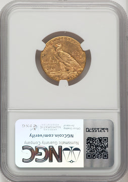 1908-D $5 Indian Half Eagle NGC MS63 (772342001)