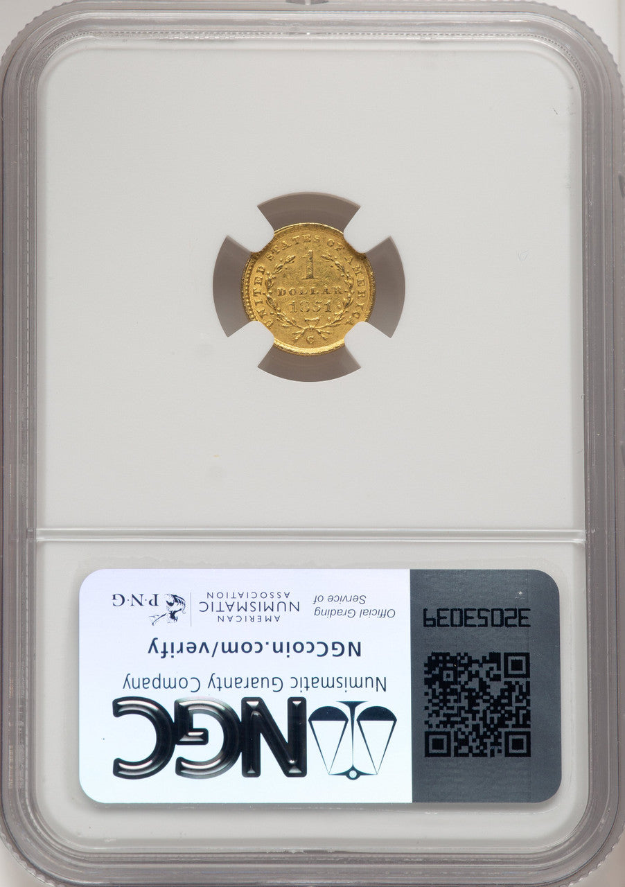 1851-C G$1 Gold Dollar NGC AU55