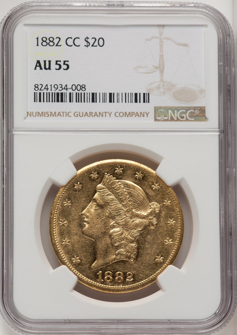 1882-CC $20 Liberty Double Eagle NGC AU55 (772326004)
