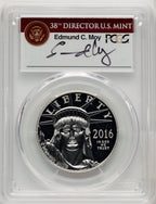 2016-W $100 One-Ounce Platinum Eagle Moy Signature PCGS PR70