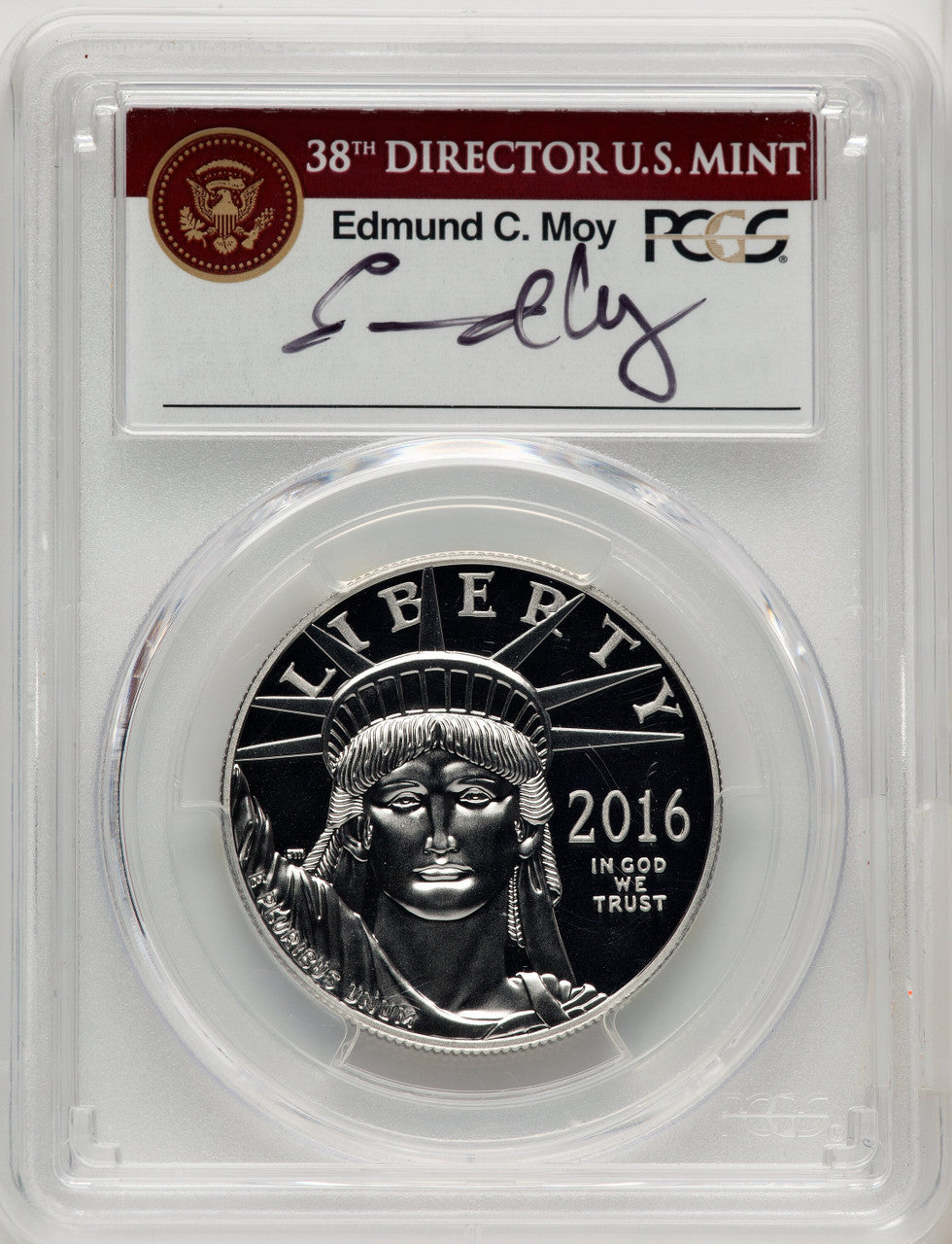 2016-W $100 One-Ounce Platinum Eagle Moy Signature PCGS PR70