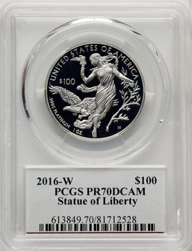 2016-W $100 One-Ounce Platinum Eagle Moy Signature PCGS PR70