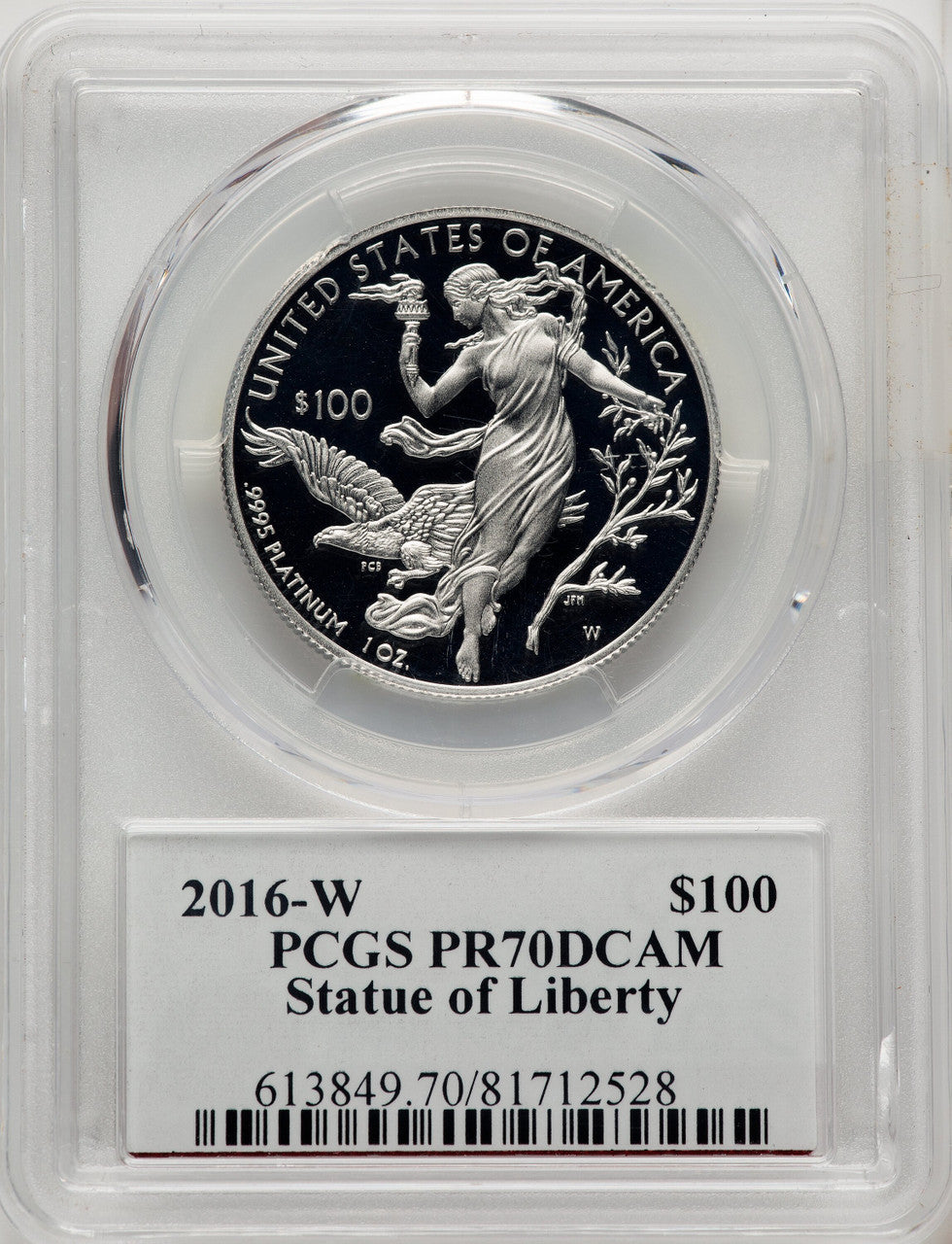 2016-W $100 One-Ounce Platinum Eagle Moy Signature PCGS PR70