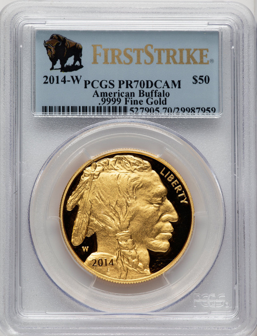 2014-W $50 One-Ounce Gold Buffalo First Strike PCGS PR70