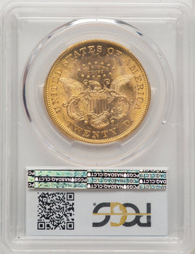 1867 $20 Liberty Double Eagle PCGS MS62