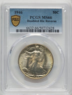 1946 50C Doubled Die Reverse Walking Liberty Half Dollar PCGS MS66