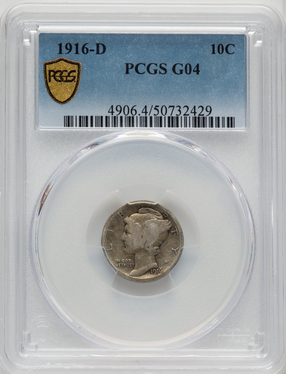 1916-D 10C Mercury Dime PCGS G4