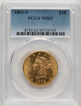 1892-S $10 Liberty Eagle PCGS MS62
