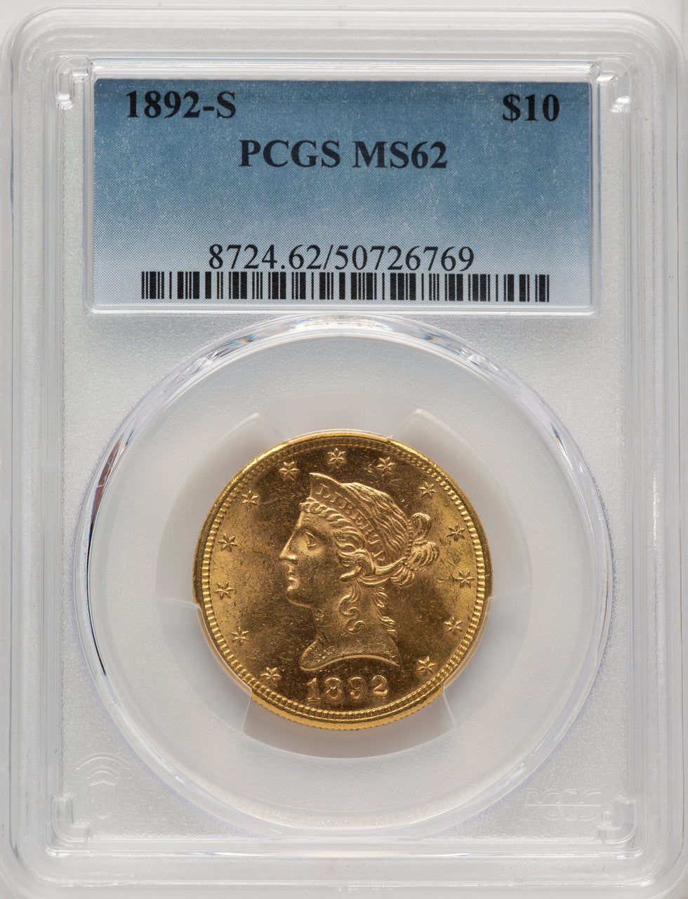1892-S $10 Liberty Eagle PCGS MS62