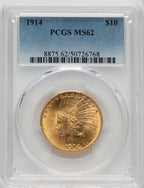 1914 $10 Indian Eagle PCGS MS62 (506791001)