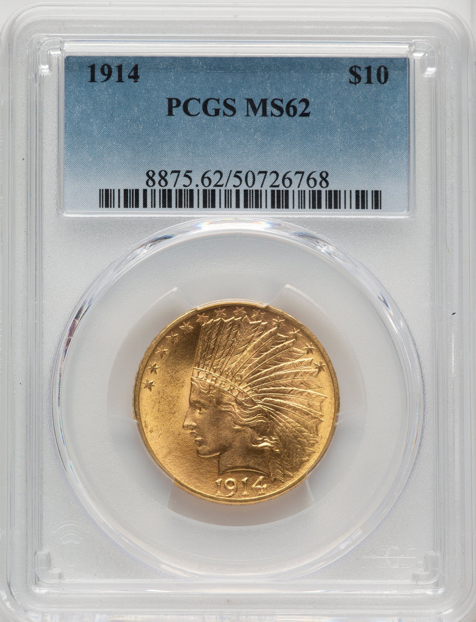 1914 $10 Indian Eagle PCGS MS62 (506791001)