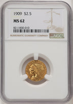 1909 $2.50 Indian Quarter Eagle NGC MS62 (772356012)