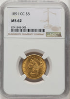 1891-CC $5 Liberty Half Eagle NGC MS62 (772933004)