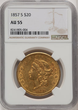 1857-S $20 Liberty Double Eagle NGC AU55 (572256003)