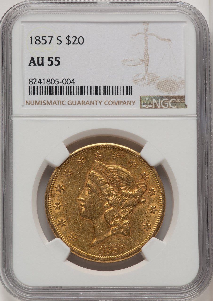 1857-S $20 Liberty Double Eagle NGC AU55 (572256003)