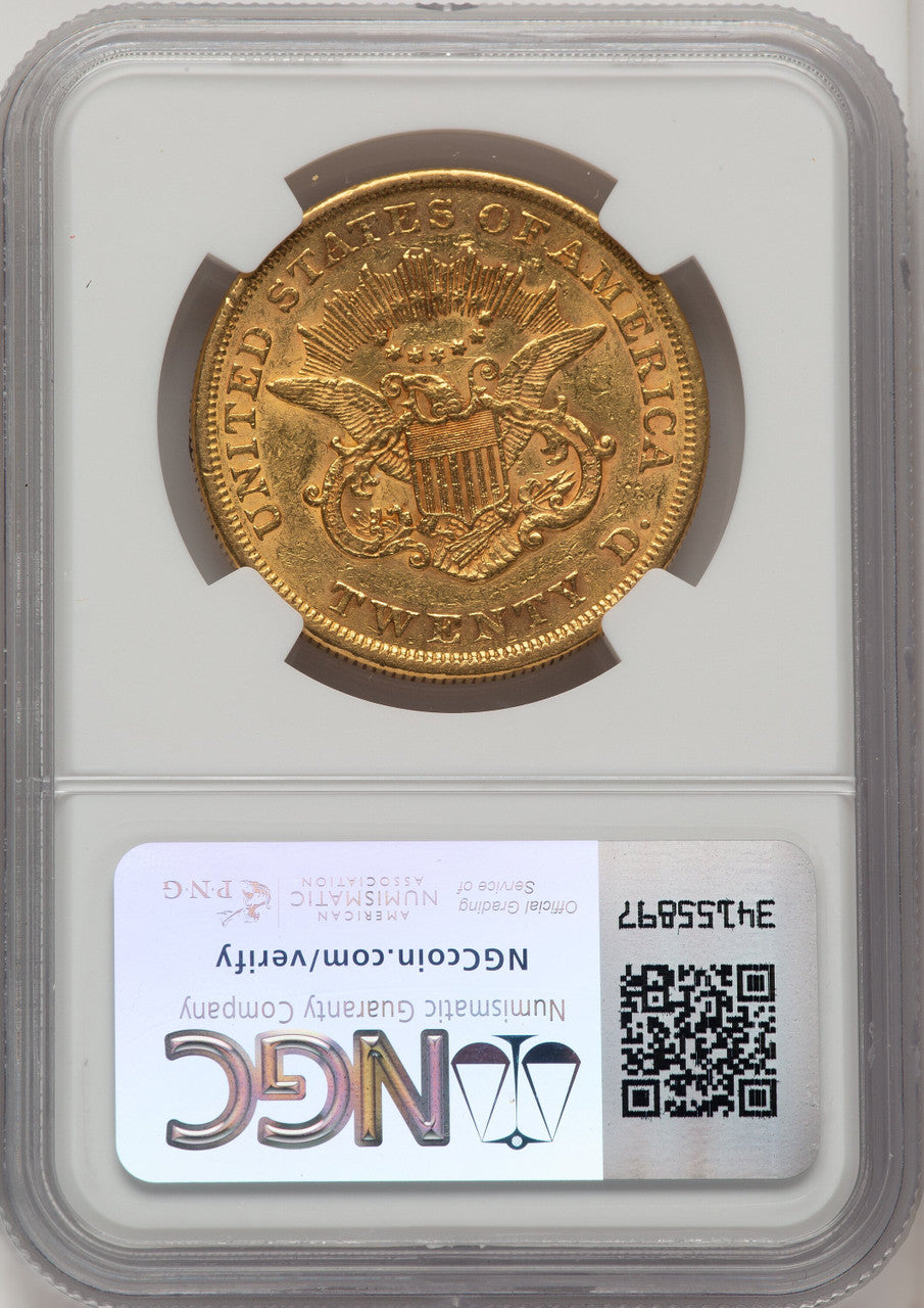 1855 $20 Liberty Double Eagle NGC AU53