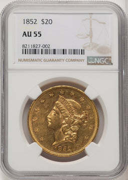 1852 $20 Liberty Double Eagle NGC AU55 (771939054)