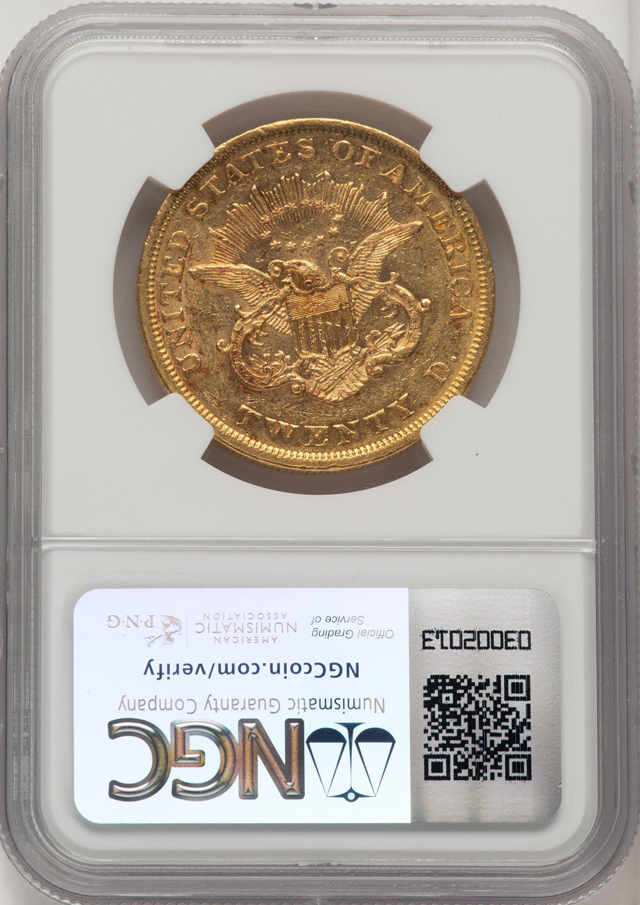 1852 $20 Liberty Double Eagle NGC AU55 (771939054)