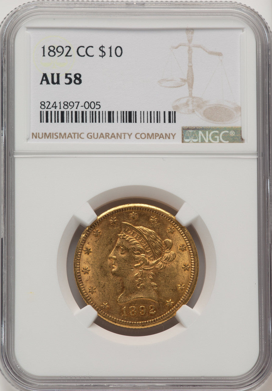 1892-CC $10 Liberty Eagle NGC AU58