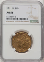 1911-D $10 Indian Eagle NGC AU58 (177185159)
