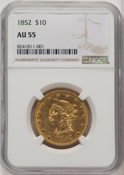 1852 $10 Liberty Eagle NGC AU55 (177158018)