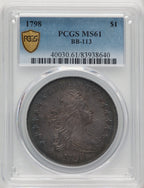 1798 $1 B-27 BB-113 Early Dollar PCGS MS61