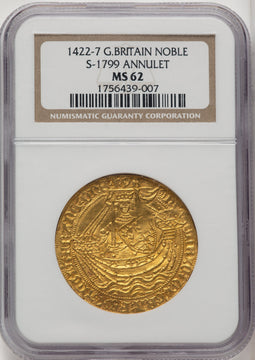 1422-7 G.Britain Noble S-1799 Annulet NGC MS62